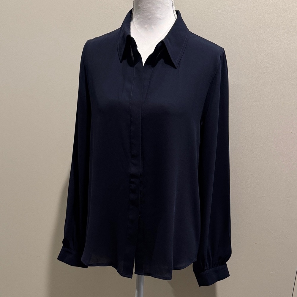 White House Navy Market Navy Blouse